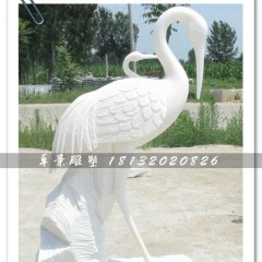 白色仙鶴雕塑，石雕仙鶴雕塑，漢白玉仙鶴