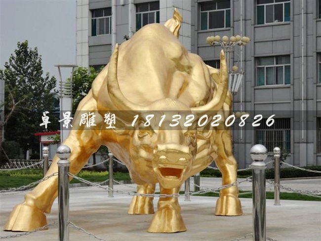 金牛雕塑，鑄銅金牛雕塑，貼金銅牛