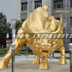 金牛雕塑，鑄銅金牛雕塑，貼金銅牛