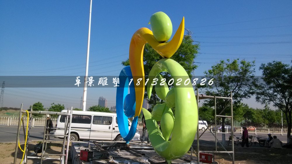 不銹鋼卡通雕塑，彩色不銹鋼雕塑