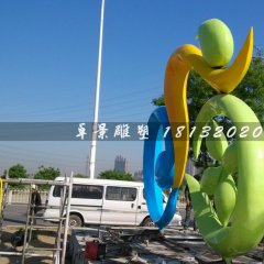 不銹鋼卡通雕塑，彩色不銹鋼雕塑