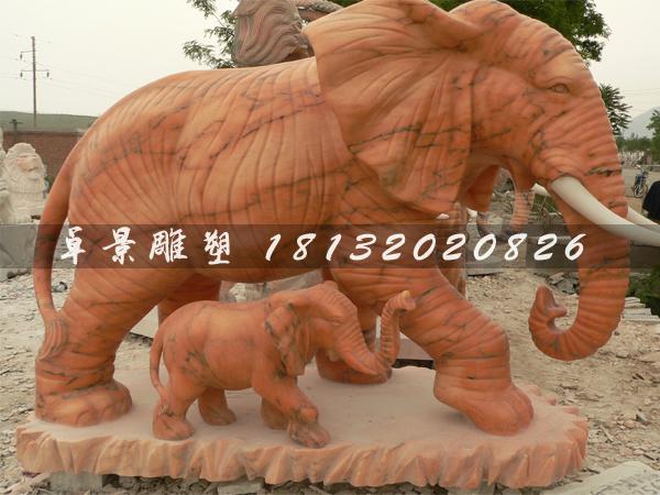 石頭大象，石雕大象，石雕母子象