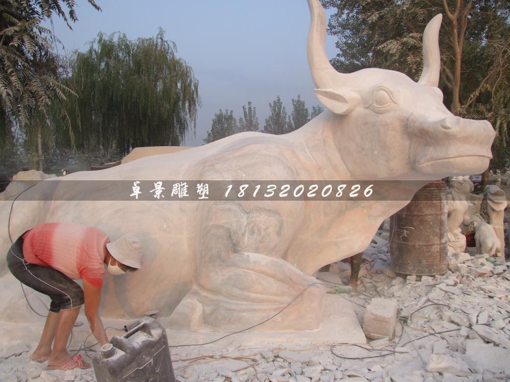 石頭牛雕塑，石雕牛雕塑