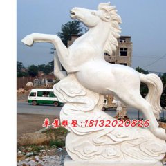 石雕馬，漢白玉小馬雕塑，奔馬雕塑