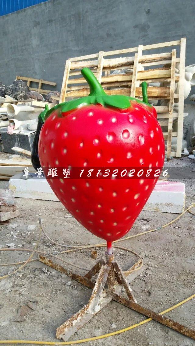 玻璃鋼草莓雕塑，玻璃鋼水果雕塑 (2)