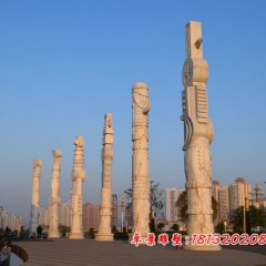 華表龍柱，石雕龍柱