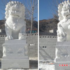 3米高石頭獅子，石雕獅子雕塑