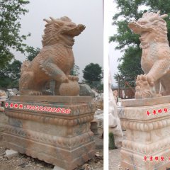 石雕麒麟雕塑，石頭麒麟雕塑，麒麟石雕