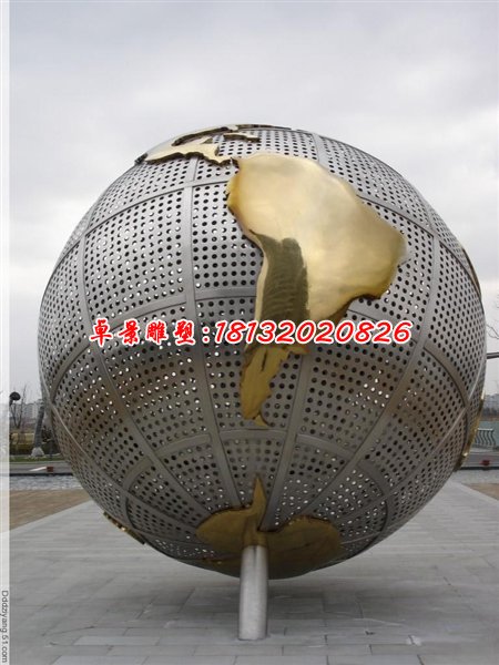 不銹鋼地球雕塑，不銹鋼地圖雕塑