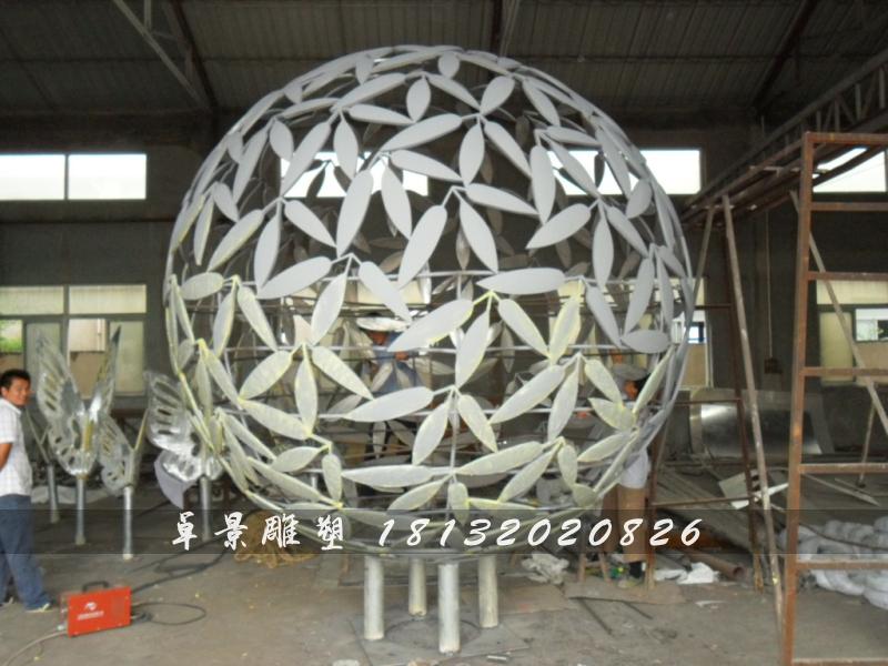 不銹鋼球形雕塑，不銹鋼抽象球雕塑