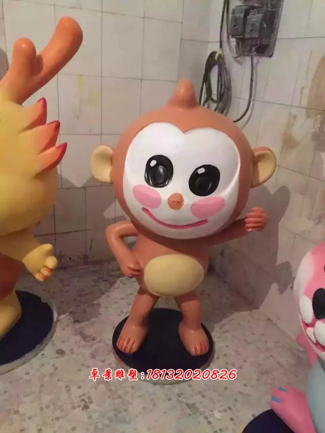 玻璃鋼卡通動物雕塑，玻璃鋼小動物雕塑