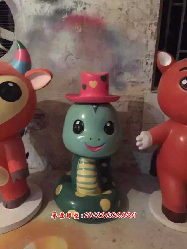 玻璃鋼卡通動物雕塑，玻璃鋼小動物雕塑