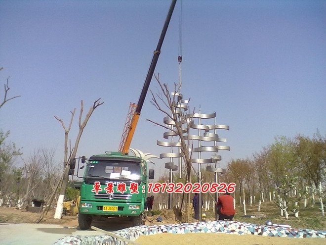 不銹鋼抽象樹雕塑，不銹鋼公園抽象雕塑