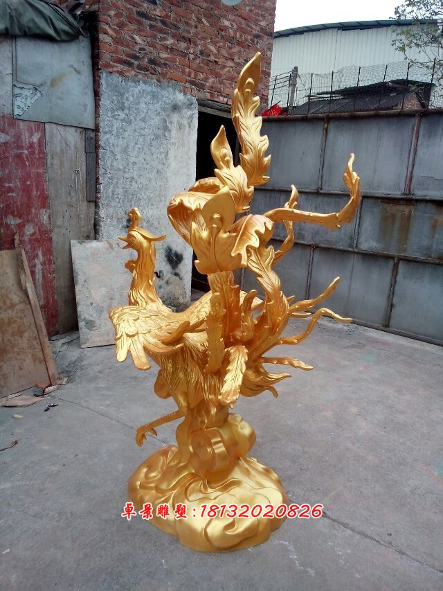 玻璃鋼鳳凰雕塑，仿真鳳凰雕塑 (3)