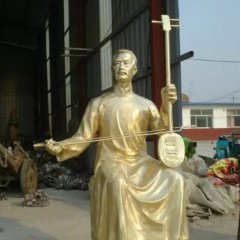 拉二胡銅雕，人物銅雕，廣場人物銅雕