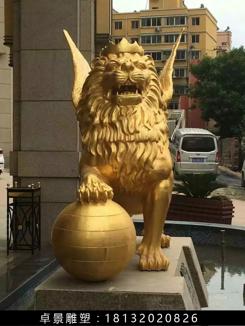 飛獅銅雕，鑄銅飛獅雕塑 (4)