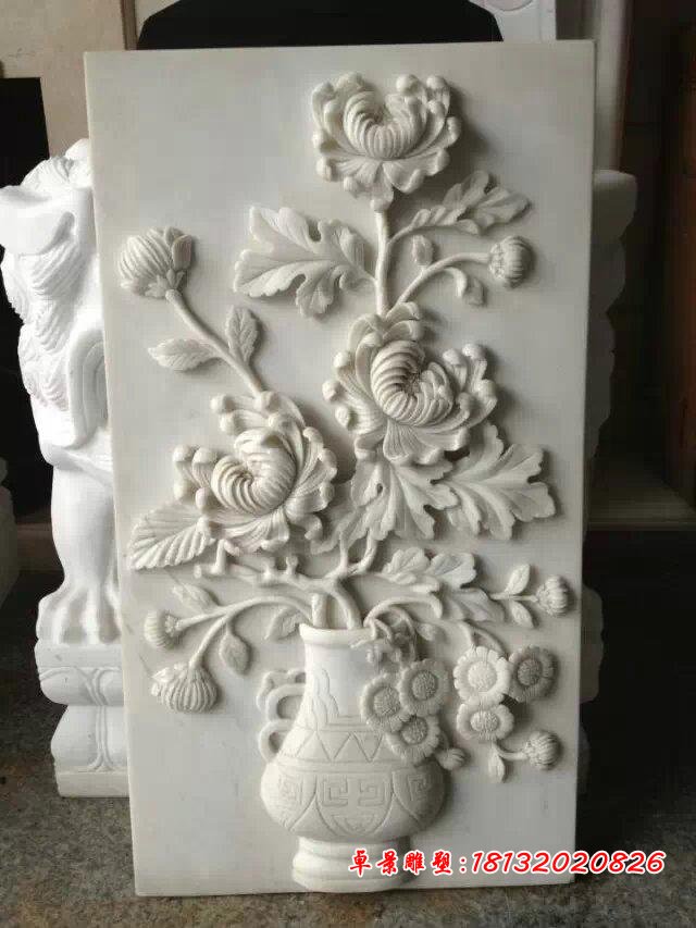 石浮雕花，鮮花浮雕 (2)