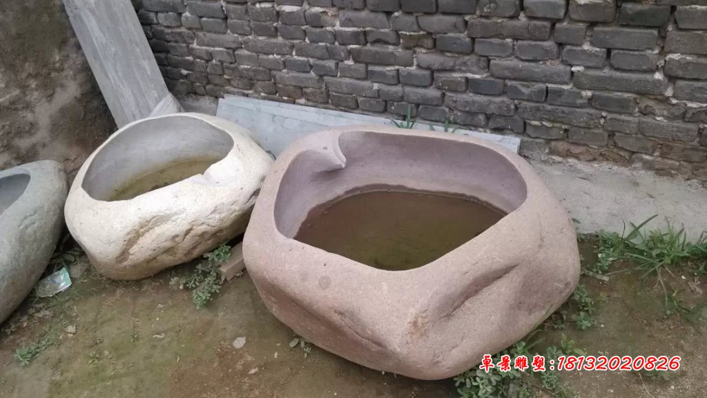 大理石花盆，石水盆 (4)