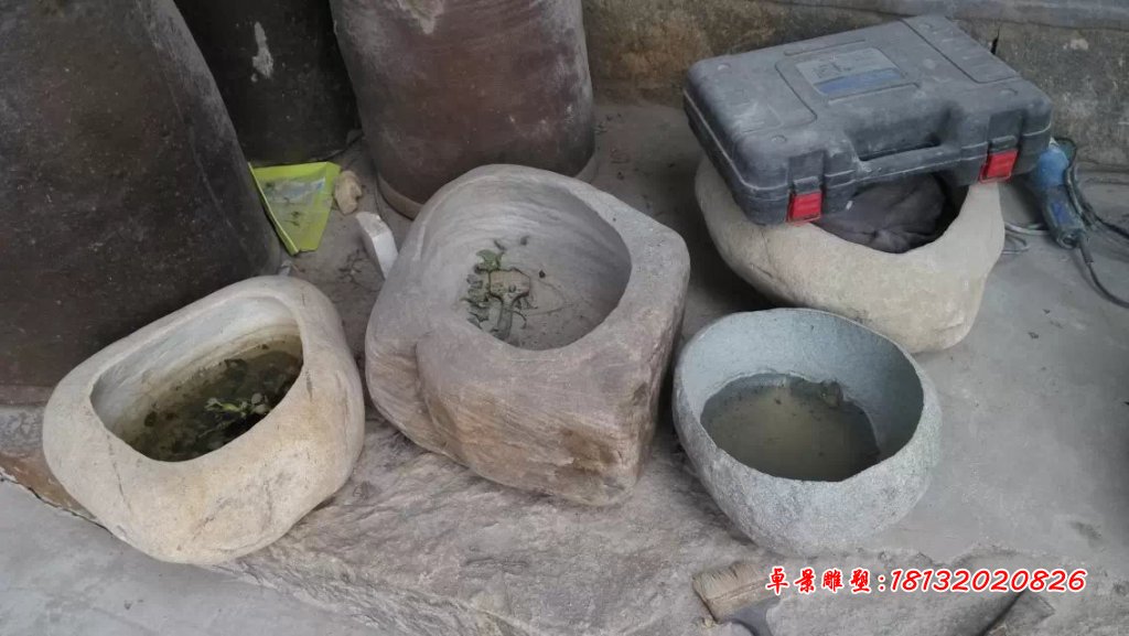 大理石花盆，石水盆 (6)