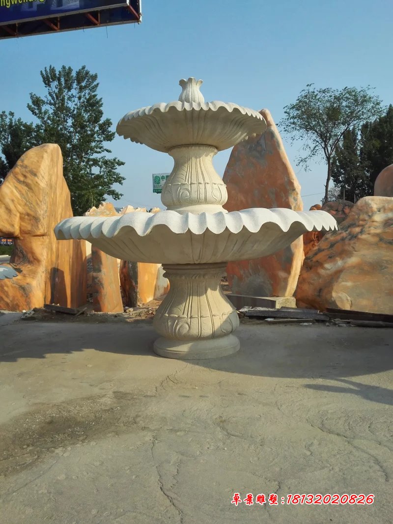 大理石噴泉，兩層石噴泉 (2)