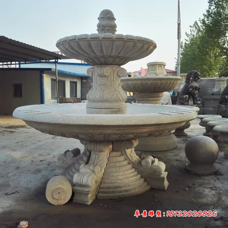 大理石噴泉，兩層石噴泉