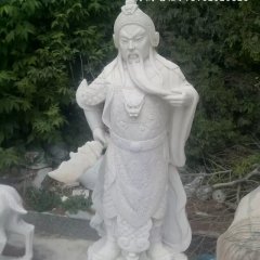 關(guān)公石雕，漢白玉關(guān)公雕塑