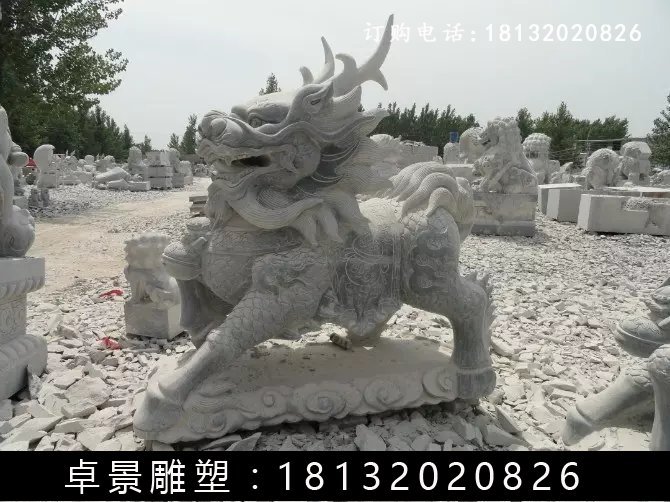 麒麟石雕，仿古麒麟雕塑 (3)