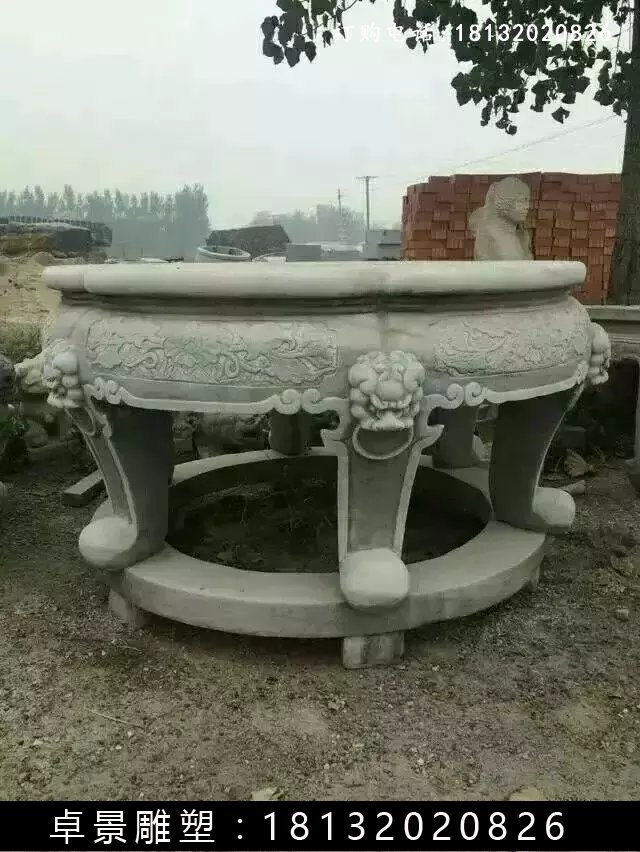石桌，仿古石圓桌 (2)