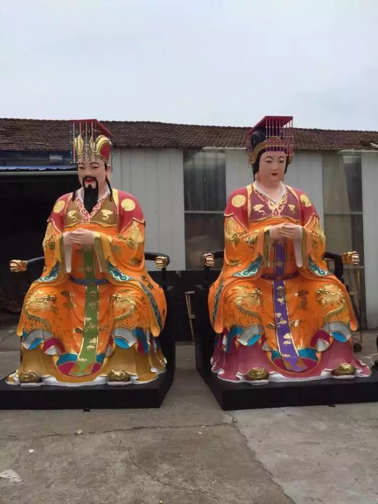 玻璃鋼玉帝王母雕塑，玻璃鋼彩繪神仙雕塑