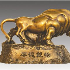 厚德載物銅雕，銅牛雕塑