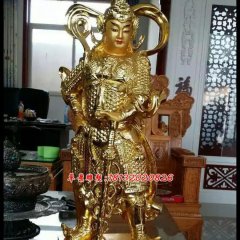 韋佗佛護法銅雕，鎏金銅韋佗護法雕塑
