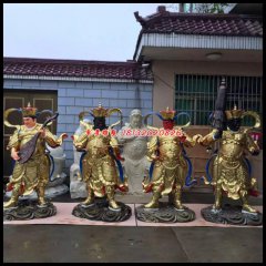 四大天王銅雕，彩繪四大天王雕塑