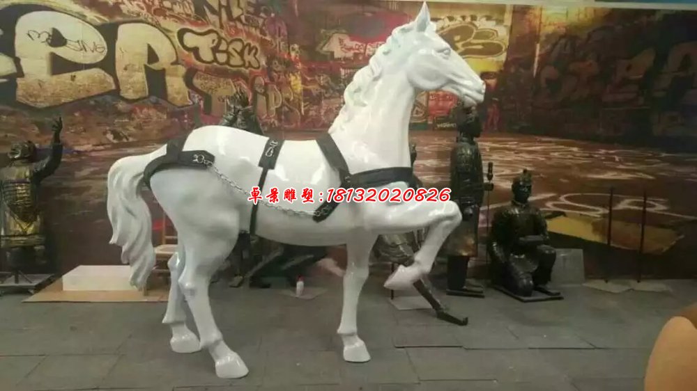 玻璃鋼馬雕塑，玻璃鋼仿真馬雕塑