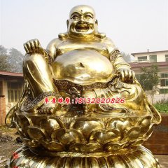 彌勒佛貼金銅雕，大肚彌勒佛雕塑