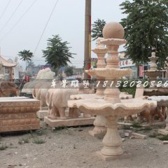 風(fēng)水球石雕，晚霞紅風(fēng)水球，三層風(fēng)水球雕塑