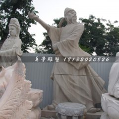 李白石雕，校園名人石雕