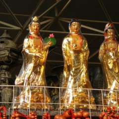 西方三圣銅雕，三圣銅雕