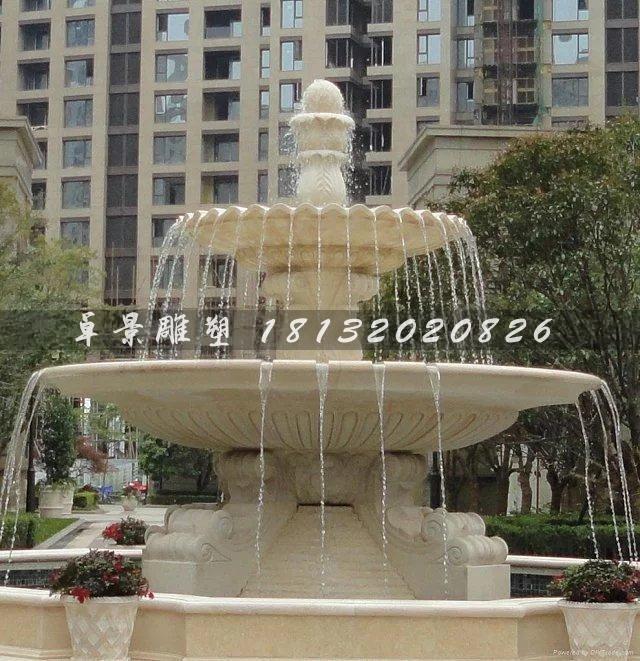噴泉石雕，兩層噴泉石雕