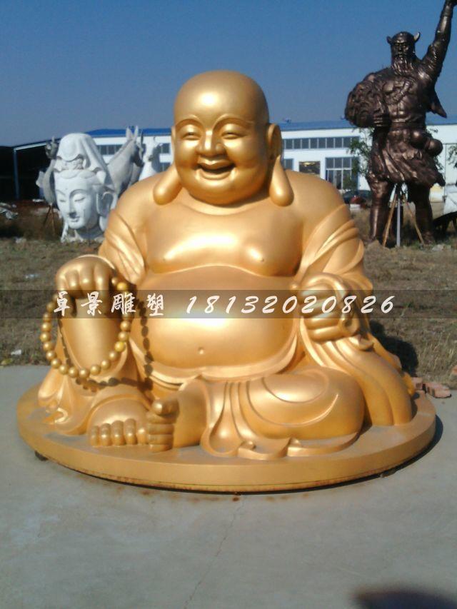 彌勒佛銅雕，貼金銅彌勒佛雕塑，笑面佛銅雕