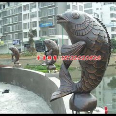 銅魚雕塑，銅魚噴泉雕塑