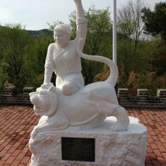 扼虎救父石雕，二十四孝石雕