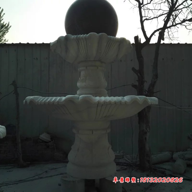 風(fēng)水球石雕，兩層風(fēng)水球雕塑 (1)