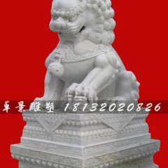 石獅子雕塑，漢白玉獅子雕塑