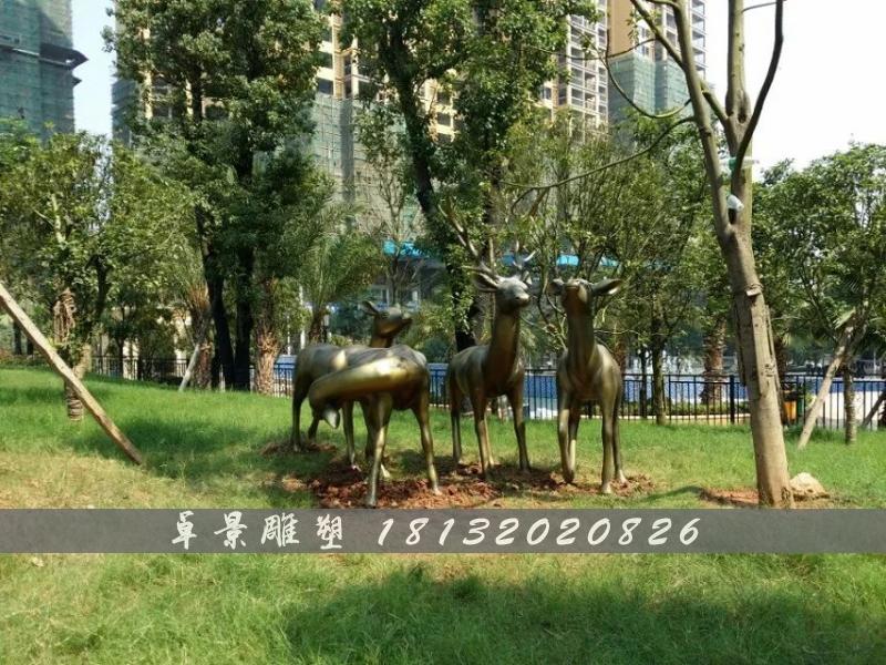 梅花鹿銅雕，公園動(dòng)物銅雕 (1)