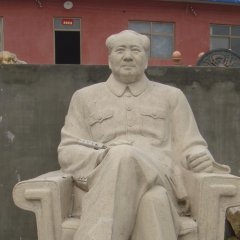 毛主席石雕，坐著毛主席石雕，大理石毛主席雕塑