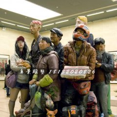玻璃鋼人物雕塑，玻璃鋼廣場雕塑