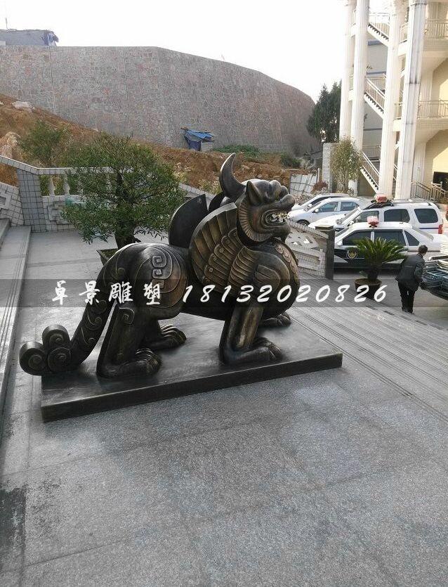 獨角獸銅雕,法院獨角獸雕塑