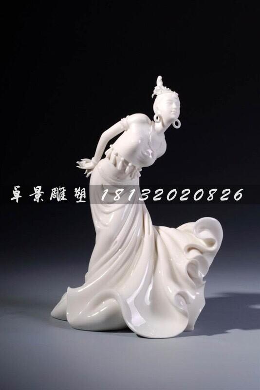 美女跳舞石雕，漢白玉美女雕塑