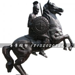 西方古典戰(zhàn)士銅雕，廣場古典人物雕塑