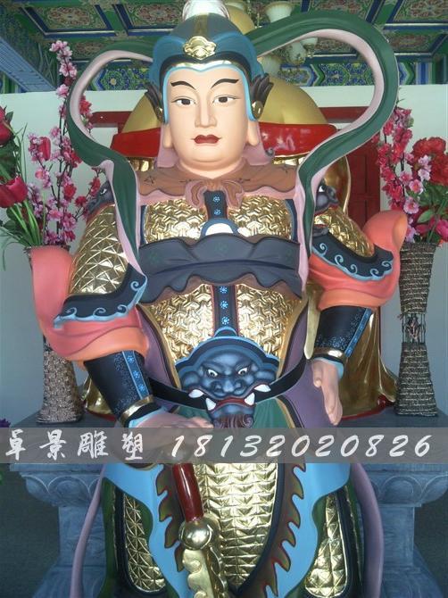 玻璃鋼韋佗護法雕塑，玻璃鋼彩繪韋佗雕塑